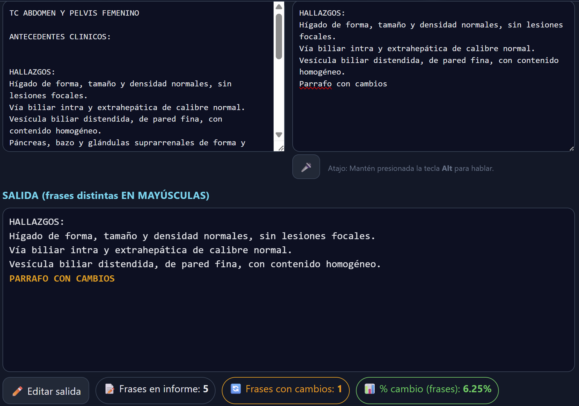 Métricas de comparación
